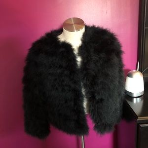 BCBGMAXAZRIA OSTRICH FEATHER JACKET
